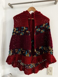 Boho hooded cape