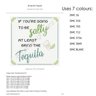 Bring the Tequila - Counted Cross-stitch