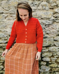 Cropped Retro Red Cardigan