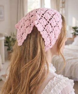 Crochet Bandana Pattern PDF | Flower Lace Triangle Head Scarf | Summer Hip Wrap | Summer Crochet tee