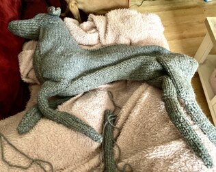 Lifesize Knitted Whippet Dog
