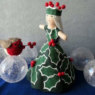 Holly Queen Christmas Tree Topper or Table Decoration