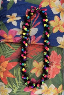 Neon /80’s glow party Hawaiian lei necklace