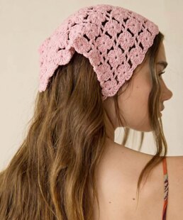Crochet Bandana Pattern PDF | Flower Lace Triangle Head Scarf | Summer Hip Wrap | Summer Crochet tee
