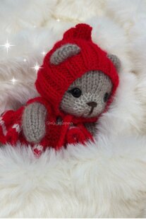 Knitting baby bear and Outfit for Baby Bear🟡🟠🔴