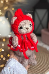 Knitting baby bear and Outfit for Baby Bear🟡🟠🔴