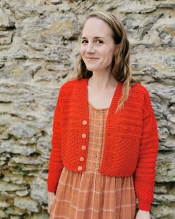 Cropped Retro Red Cardigan