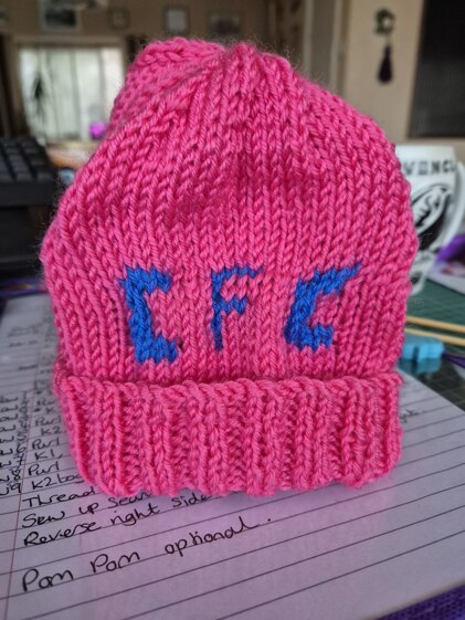 Baby hat with letters