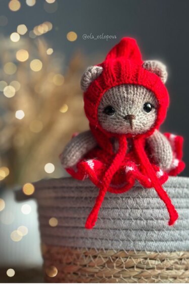 Knitting baby bear and Outfit for Baby Bear🟡🟠🔴