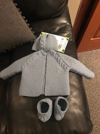 Jacket, Hat and Bootees