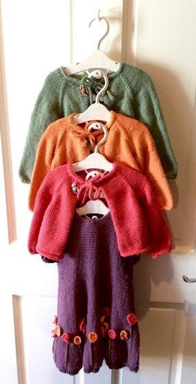 Autumn dress to go with the cardigan set