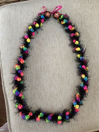 Neon /80’s glow party Hawaiian lei necklace