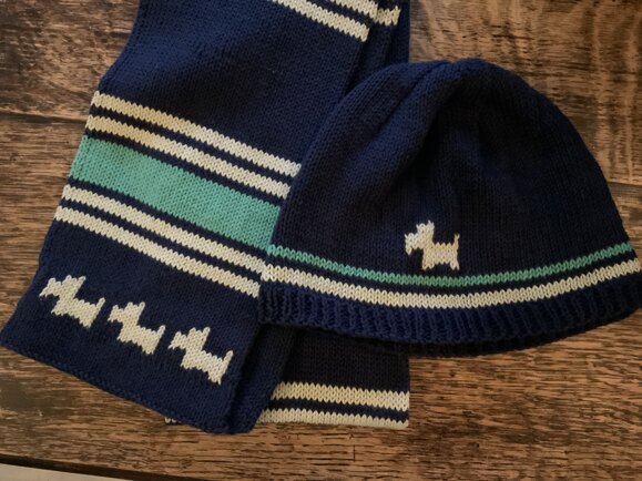 Scottie scarf and hat