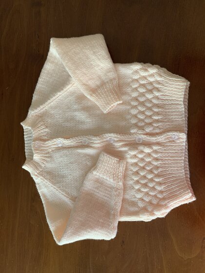 Bubble Baby Cardigan in Peter Pan Merino Baby DK 50g