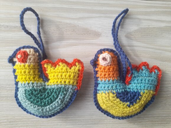 lavender filled crochet birds