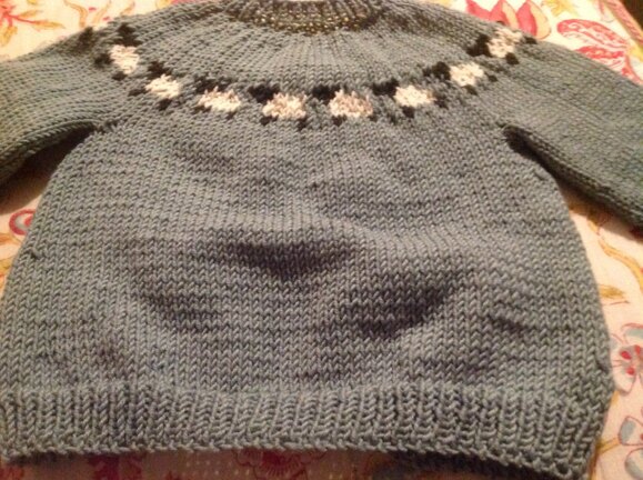 Baby sweater with sheep