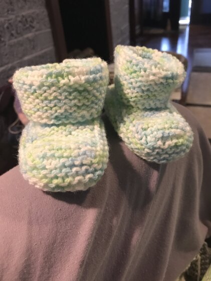 Knitted Baby Booties in Novita Baby Wool - 35 - Downloadable PDF
