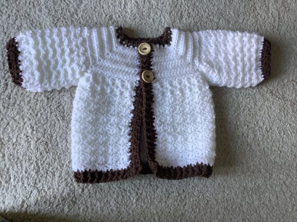 Leo baby cardigan ( Snowdrop baby blanket)