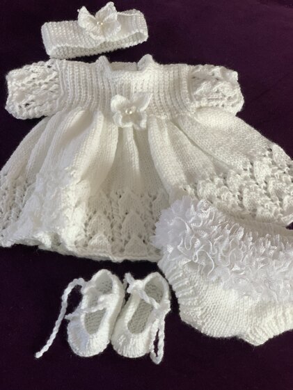 Baby dress and frilly knickers