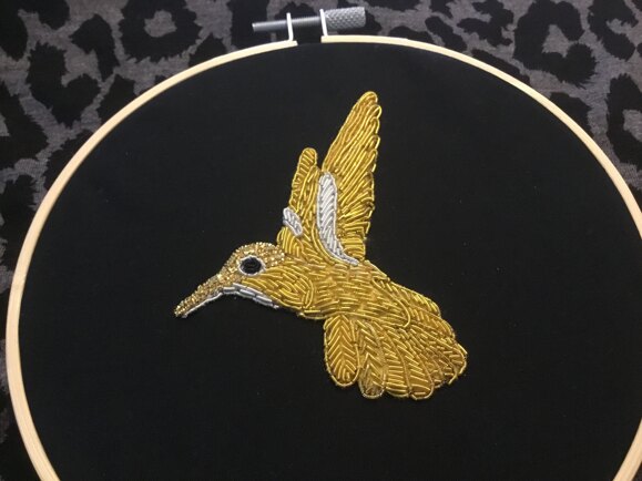 Gold work hummingbird