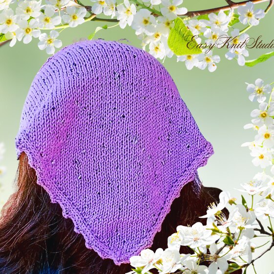 Easy Knit Kerchief, Bandana, Headscarf Pattern