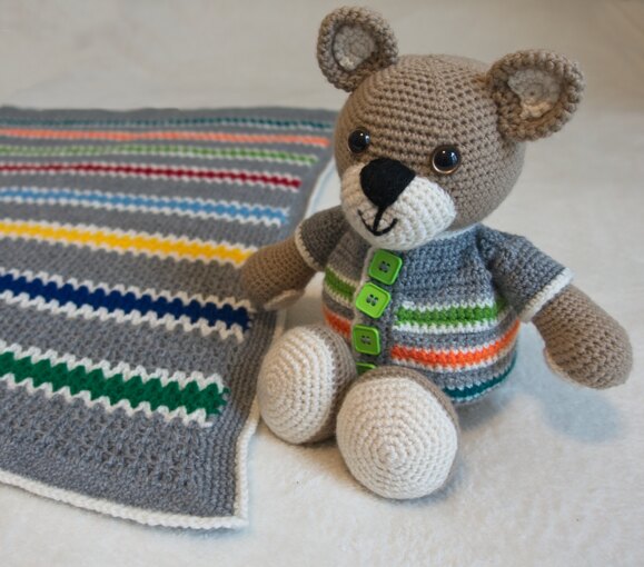 Baby Blanket & Teddy x2