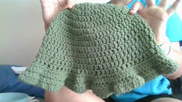 bucket hat with ruffle brim