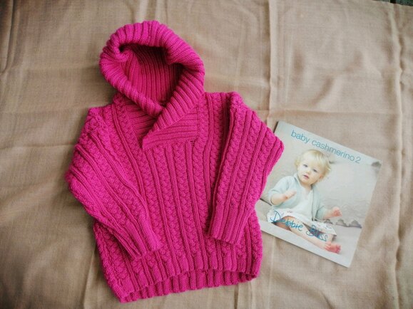 Cable and Rib Sweater with hood