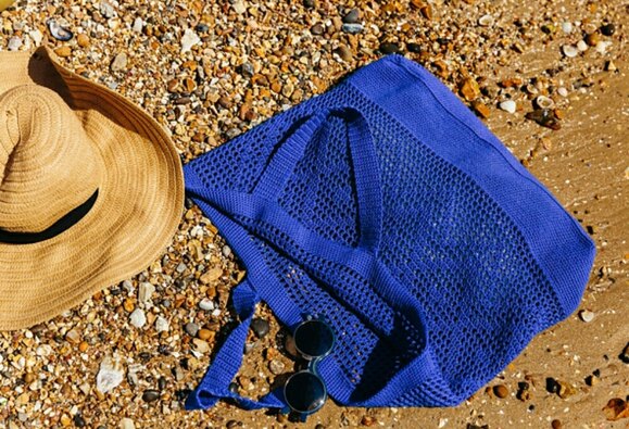 Blue Mesh Tote Bag