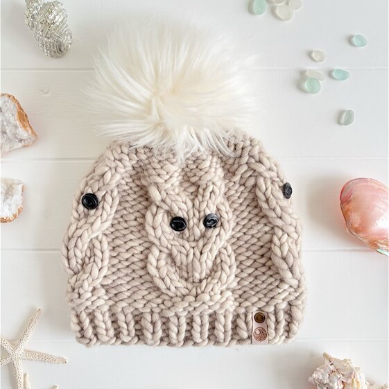 Winter Owl Pompom Hat
