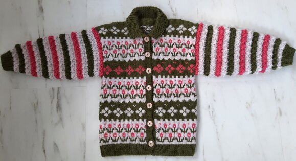 Flowers and stripes cardigan