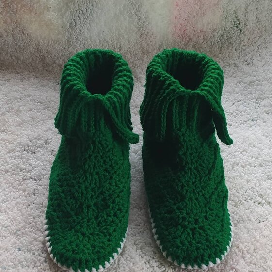 Adult Slippers Worked Flat
