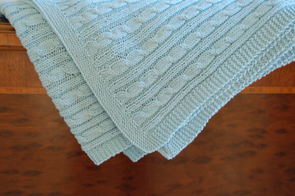 Fingering Weight (4 ply) Cable Baby Blanket