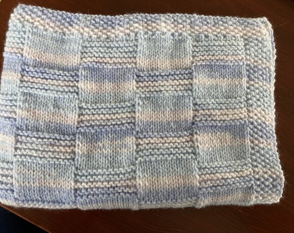 Baby blanket moss stitch