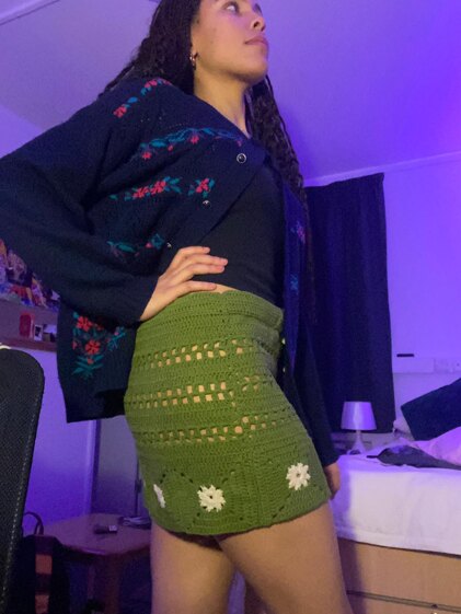 FLOWER POWER CROCHET SKIRT