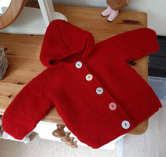 Baby sweater with hood