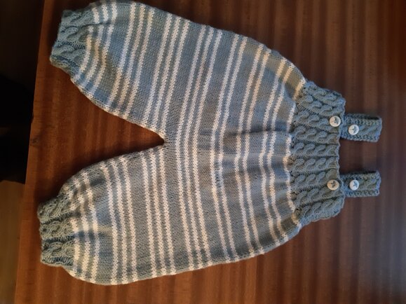 Baby cardigan and dungarees