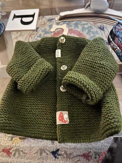Cedar wood baby cardigan
