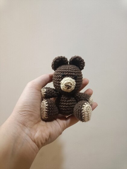 Crochet teddy bear keychain