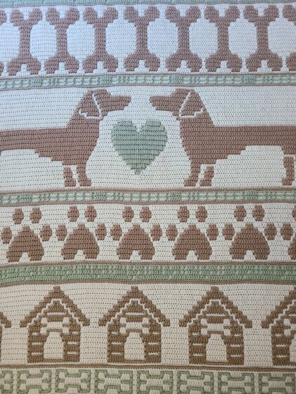 Darling Daschund Mosaic Blanket