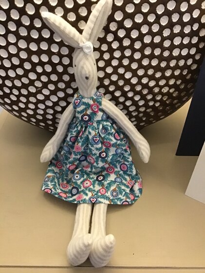 Bella Bunny in a Christmas Dress