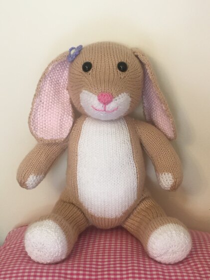 Knit a teddy bunny toy