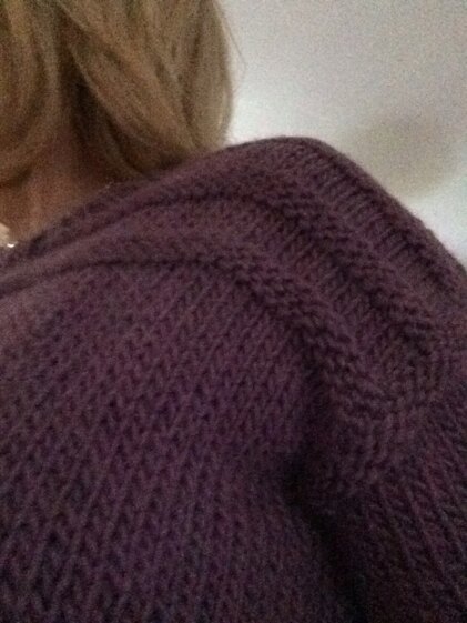 Jumper with reverse stocking stitch stripes