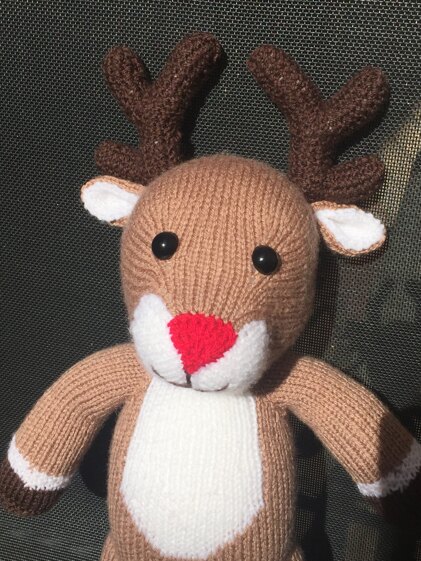 Reindeer knitable cuddly toy
