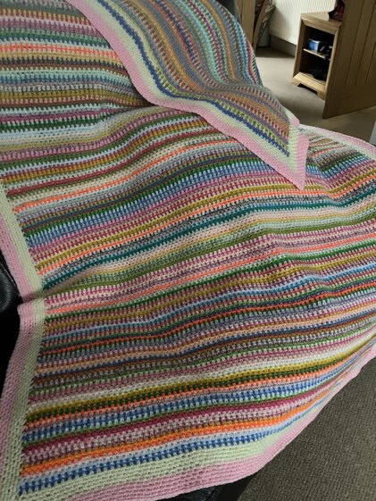 Moss Stitch Crochet Blanket
