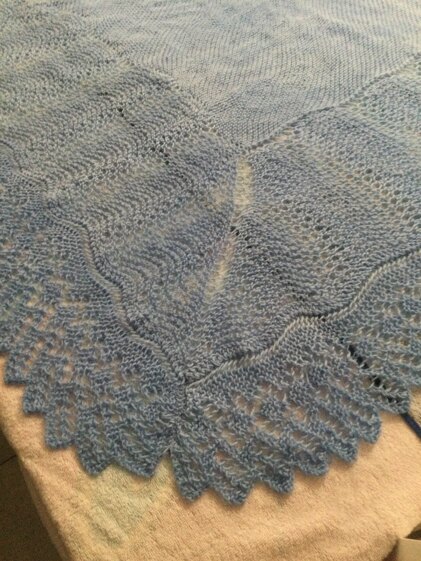 Feather baby shawl