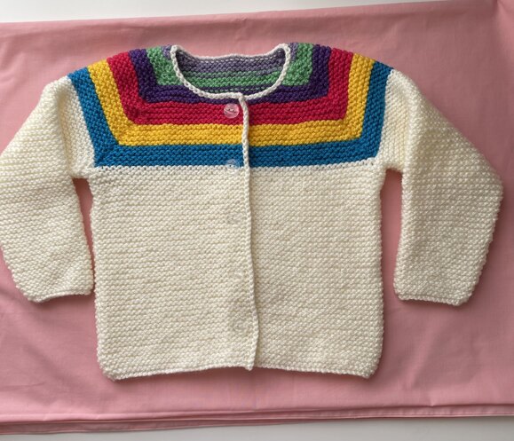 Rainbow Cardigan - Free Knitting Pattern in Paintbox Yarns Simply Aran