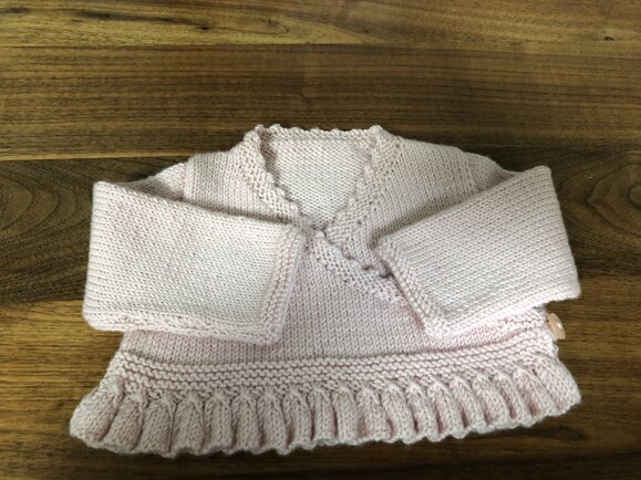 Frou from baby cardigan