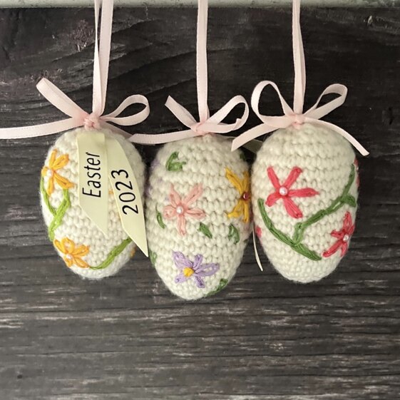 Crotchet Easter egg decorations