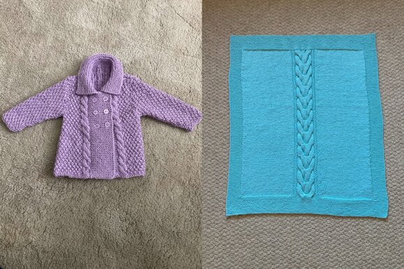 Little Vintage Dress Coat and Little Big Cable Blanket